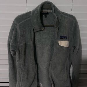 Patagonia Women's Gray and Cream Zip-Up Jacket